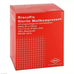 DRACOFIX PEEL Kompresy 7,5x7,5 cm sterylne 8x, 25X2 szt