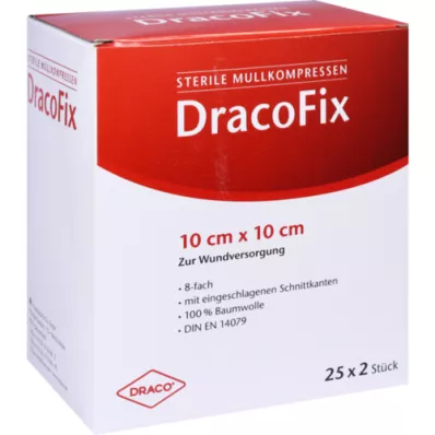 DRACOFIX PEEL Kompresy 10x10 cm sterylne 8x, 25X2 szt