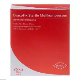 DRACOFIX PEEL Kompresy 10x10 cm sterylne 8x, 25X2 szt