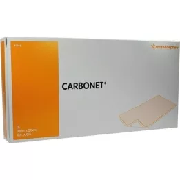 CARBONET 10x20 cm pochłaniający zapachy opatrunek na ranę z węglem aktywnym, 10 szt