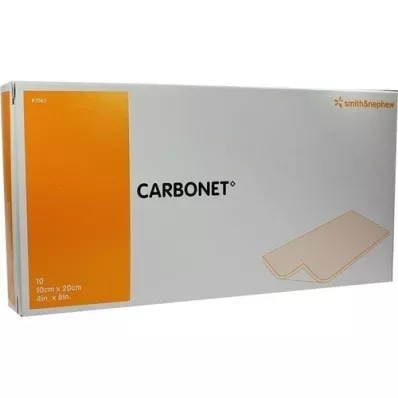 CARBONET 10x20 cm pochłaniający zapachy opatrunek na ranę z węglem aktywnym, 10 szt