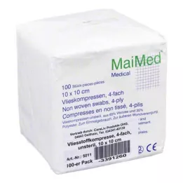 VLIESSTOFF-KOMPRESSEN niesterylne 4-krotne 10x10 cm, 100 szt
