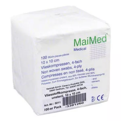 VLIESSTOFF-KOMPRESSEN niesterylne 4-krotne 10x10 cm, 100 szt VLIESSTOFF-KOMPRESSEN niesterylne 4-krotne 10x10 cm, 100 szt