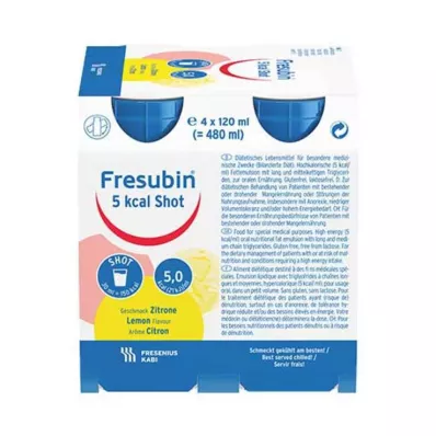 FRESUBIN 5 kcal SHOT Roztwór cytryny, 4 x 120 ml