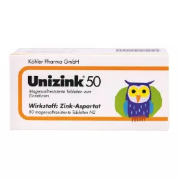 UNIZINK 50 tabletek powlekanych dojelitowo, 50 szt