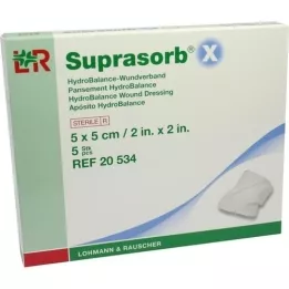 SUPRASORB X HydroBalance opatrunek na ranę 5x5 cm, 5 szt