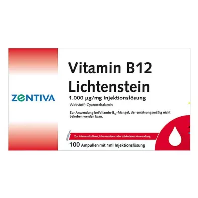 VITAMIN B12 1000 μg Ampułki Lichtenstein, 100 x 1 ml VITAMIN B12 1000 μg Ampułki Lichtenstein, 100 x 1 ml