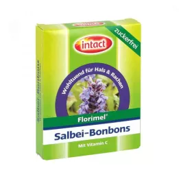 FLORIMEL Cukierki szałwiowe z witaminą C bez cukru, 40 g