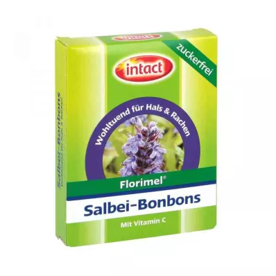 FLORIMEL Cukierki szałwiowe z witaminą C bez cukru, 40 g FLORIMEL Cukierki szałwiowe z witaminą C bez cukru, 40 g