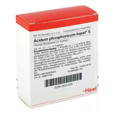 ACIDUM PHOSPHORICUM INJEEL Ampułki S, 10 szt ACIDUM PHOSPHORICUM INJEEL Ampułki S, 10 szt