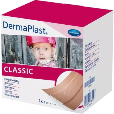 DERMAPLAST CLASSIC Plaster na rany 8 cmx5 m, 1 szt