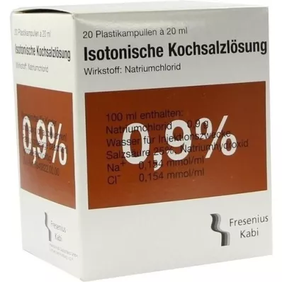 KOCHSALZLÖSUNG 0,9% plastikowa ampułka Fresenius, 20X20 ml