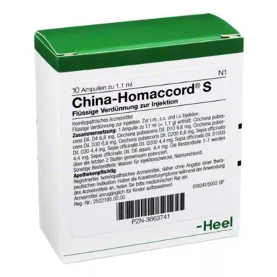 Chiny Ampułki Homaccord S, 10 szt Chiny Ampułki Homaccord S, 10 szt