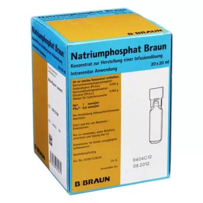 Koncentrat roztworu do infuzji fosforanu sodu Braun Mpc, 20x20 ml Koncentrat roztworu do infuzji fosforanu sodu Braun Mpc, 20x20 ml