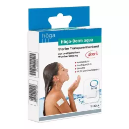 HÖGA-DERM aqua ste.Transp.Dressing.with.Wound.Res.5x7 cm, 5 szt