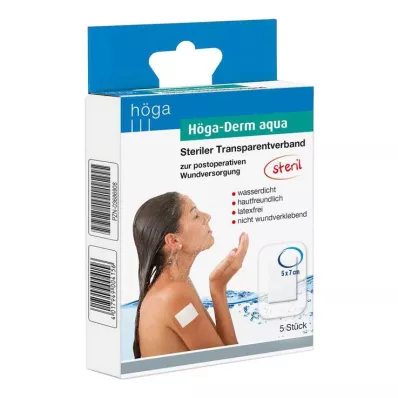 HÖGA-DERM aqua ste.Transp.Dressing.with.Wound.Res.5x7 cm, 5 szt