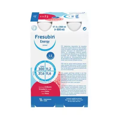 FRESUBIN ENERGY DRINK Butelka na napój truskawkowy 6X4X200 ml