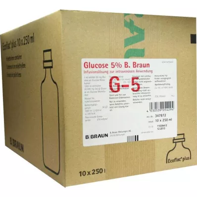Glukoza 5% B.Braun Ecoflac P, 10X250 ml