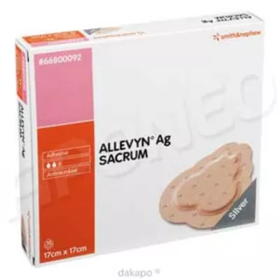 ALLEVYN Opatrunek na ranę Ag Sacrum 17x17 cm, 10 szt