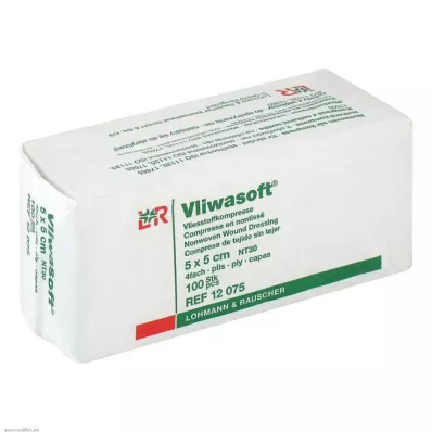 VLIWASOFT Kompresy włókninowe 5x5 cm niesterylne 4l, 100 szt