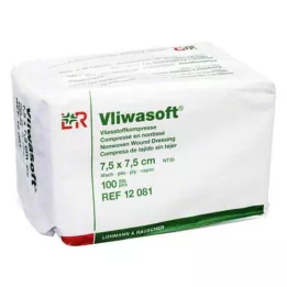 VLIWASOFT Kompresy włókninowe 7,5x7,5 cm niesterylne 4l, 100 szt
