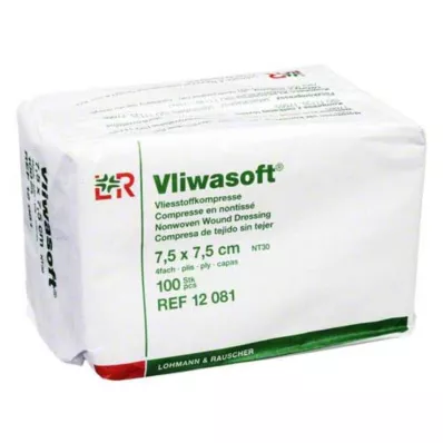 VLIWASOFT Kompresy włókninowe 7,5x7,5 cm niesterylne 4l, 100 szt