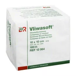 VLIWASOFT Kompresy włókninowe 10x10 cm niesterylne 4l, 100 szt