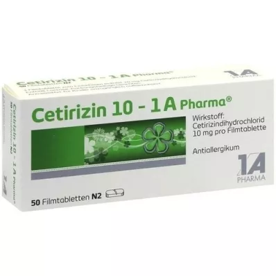 CETIRIZIN 10-1A Pharma tabletki powlekane, 50 szt