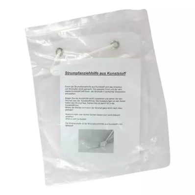 STRUMPFANZIEHHILFE Plastik z paskiem, 1 szt