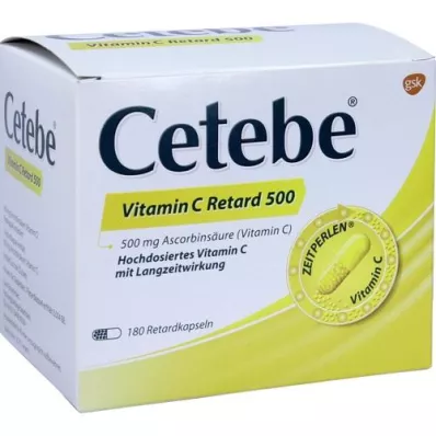 CETEBE Witamina C kapsułki o powolnym uwalnianiu 500 mg, 180 szt