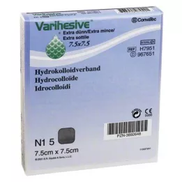 VARIHESIVE bardzo cienki 7,5x7,5 cm HKV hydroaktywny, 5 szt