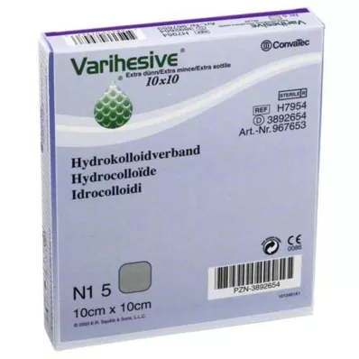 VARIHESIVE bardzo cienki 10x10 cm HKV hydroaktywny, 5 szt