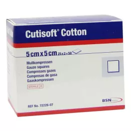 CUTISOFT Kompres bawełniany 5x5 cm sterylny 12x, 25X2 St