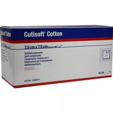 CUTISOFT Kompres bawełniany 7,5x7,5 cm sterylny, 50X2 szt