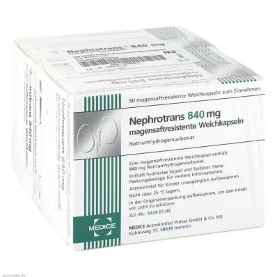 NEPHROTRANS Kapsułki powlekane dojelitowo 840 mg, 100 szt