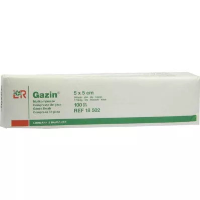 GAZIN Gaza komp.5x5 cm niesterylna 16x Op, 100 szt GAZIN Gaza komp.5x5 cm niesterylna 16x Op, 100 szt