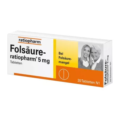 FOLSÄURE-RATIOPHARM Tabletki 5 mg, 20 szt FOLSÄURE-RATIOPHARM Tabletki 5 mg, 20 szt