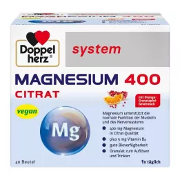 DOPPELHERZ Magnesium 400 Citrate system Granules, 40 szt