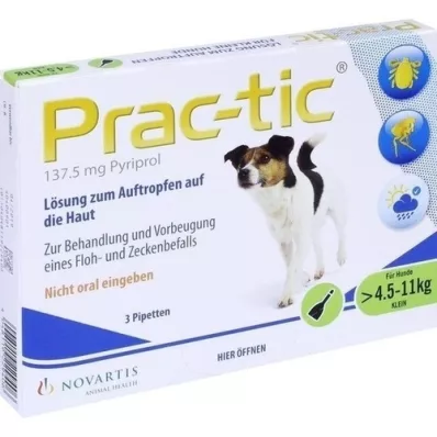 PRAC tic f.small dogs 4,5-11 kg pipeta jednodawkowa. 3 szt