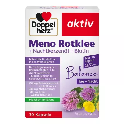 DOPPELHERZ Meno Red Clover+Overnight Primrose Oil+Biotin Capsules, 30 szt DOPPELHERZ Meno Red Clover+Overnight Primrose Oil+Biotin Capsules, 30 szt