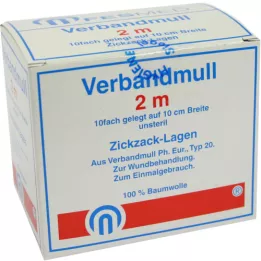 VERBANDMULL 2x1 m zygzak BW 20/100 niesterylny, 1 szt