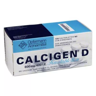 CALCIGEN D 600 mg/400 j.m. Tabletki do żucia, 120 szt CALCIGEN D 600 mg/400 j.m. Tabletki do żucia, 120 szt