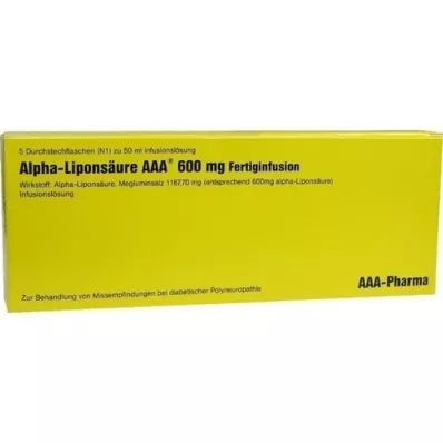 ALPHA LIPONSÄURE AAA 600 mg fiolki do wstrzykiwań, 5 x 50 ml