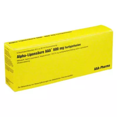 ALPHA LIPONSÄURE AAA 600 mg fiolki do wstrzykiwań, 5 x 50 ml ALPHA LIPONSÄURE AAA 600 mg fiolki do wstrzykiwań, 5 x 50 ml