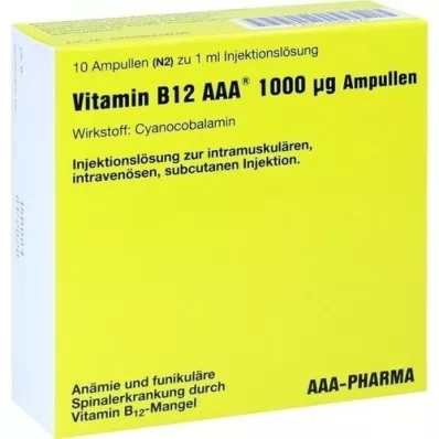 VITAMIN B12 AAA ampułki 1000 μg, 10 x 1 ml