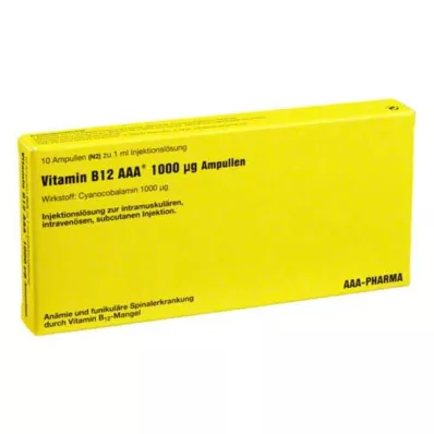 VITAMIN B12 AAA ampułki 1000 μg, 10 x 1 ml VITAMIN B12 AAA ampułki 1000 μg, 10 x 1 ml