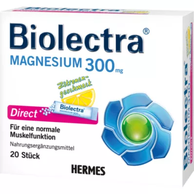 BIOLECTRA Magnesium 300 mg Direct Lemon Sticks, 20 szt