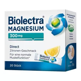 BIOLECTRA Magnesium 300 mg Direct Lemon Sticks, 20 szt