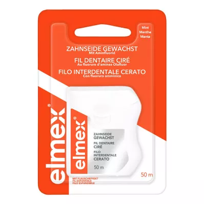 ELMEX Nić dentystyczna woskowana z fluorkiem aminy, 50 m ELMEX Nić dentystyczna woskowana z fluorkiem aminy, 50 m