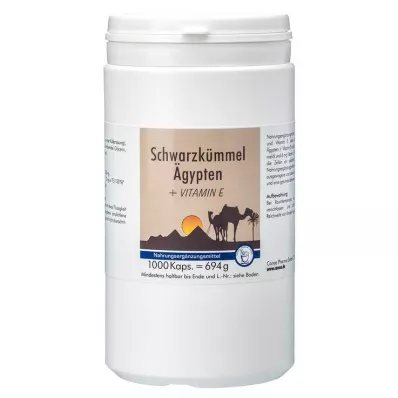SCHWARZKÜMMEL ÄGYPTEN+E Capsules, 1000 kapsułek